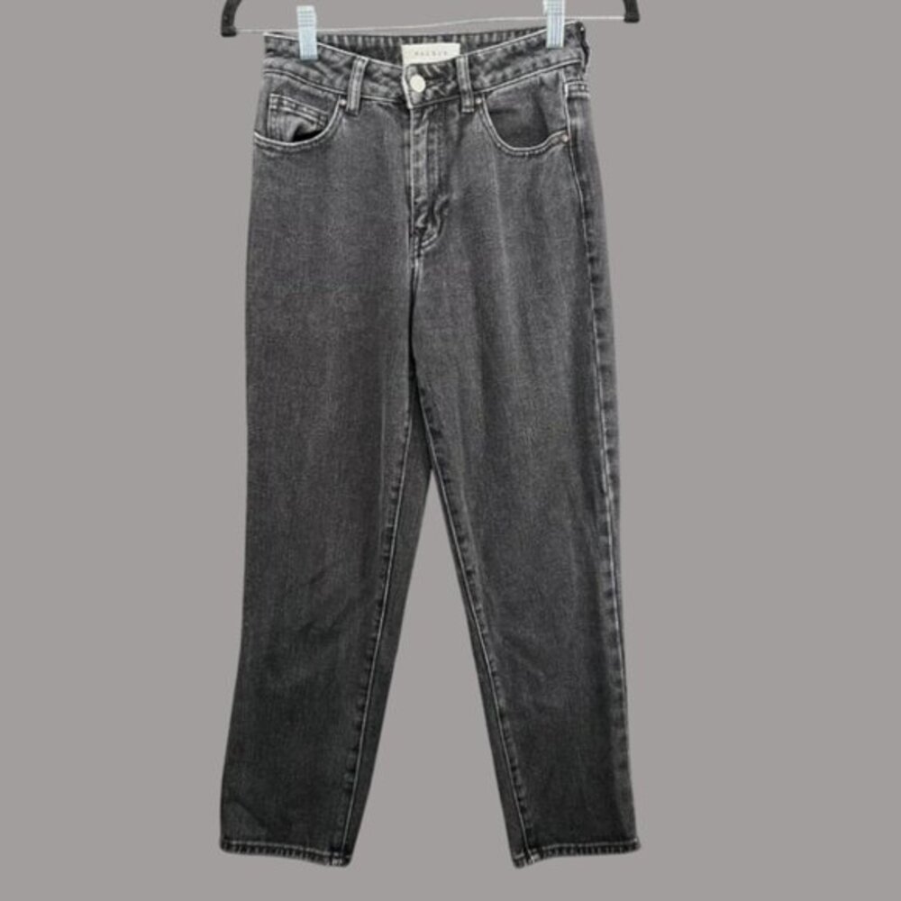 PacSun Jeans Size 24 Mom Jean Black Wash High Waist 100% Cotton 90s Grunge Rigid